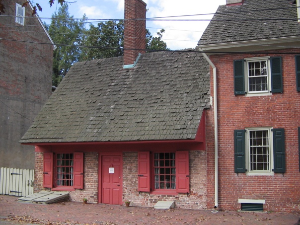 The 17th century "Dutch House" in New Castle, Delaware, which was founded by Peter Stuyvesant.